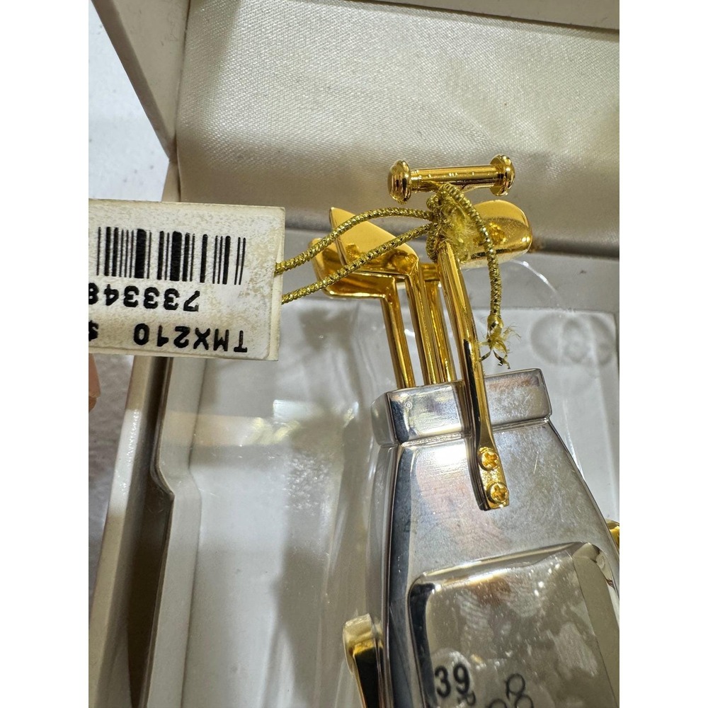 VTG Timex Collectible Mini Clock Golf Bag Design Gold Silver Tone‎ Quartz TMX210 - Picture 7 of 9